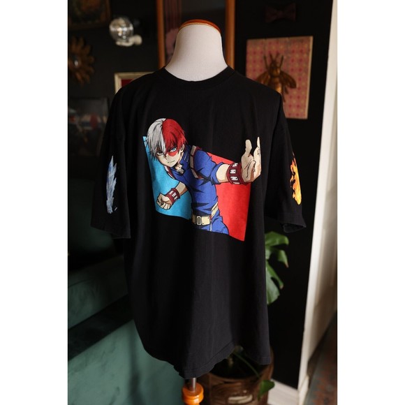 My Hero Academia Men's Shoto Todoroki Fire And Ice Character Anime T-Shirt XL - Picture 1 of 11
